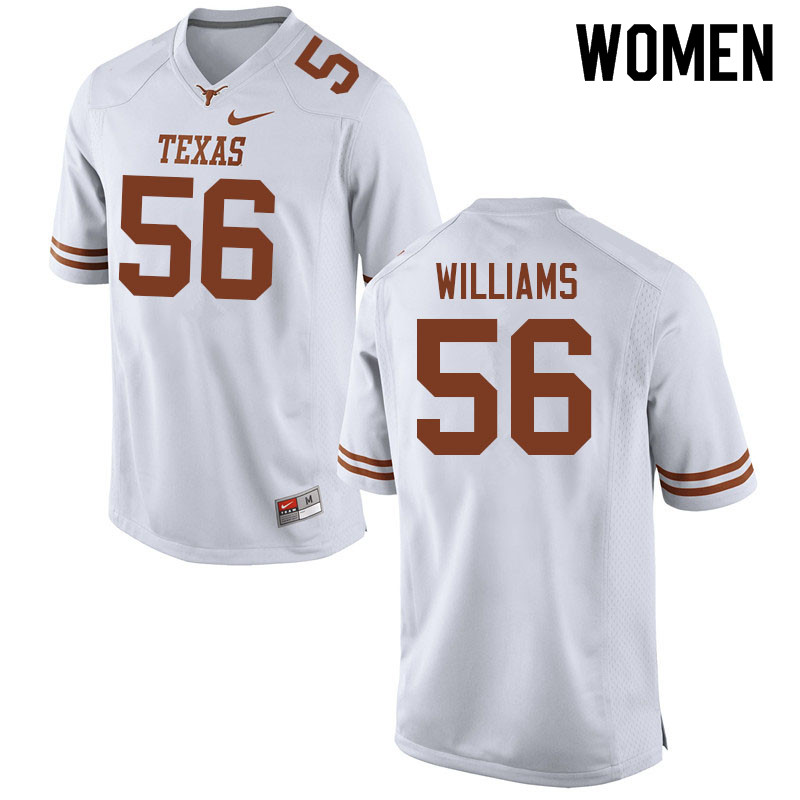 Women #56 Cameron Williams Texas Longhorns College Football Jerseys Sale-White